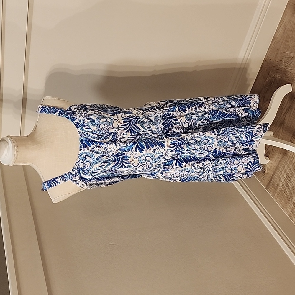 Lilly Pulitzer Loro Swing Dress Baja Blue Bird Is The Word Print